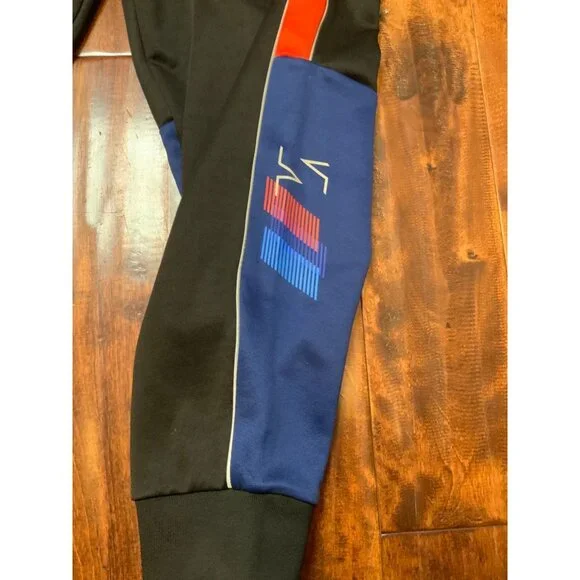 Puma BMW M Motorsport MT7 Black Track Pants Blue & Red Side Stripes, Sz XXL NWT